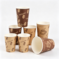 Gobelets en papier à paroi simple pour usage familial, avec logo personnalisé, jetables, multi-paquet pour la maison et la cuisine au quotidien