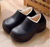 Chaussures d'intérieur pour femmes, automne-hiver-printemps, avec semelle super épaisse en EVA, antidérapantes, doublure en coton imperméable et peluche