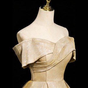 Robe de soirée <span class=keywords><strong>vocale</strong></span> élégante à épaules dénudées, longueur ras du sol, pour chœur d'adultes et lycéens en cérémonie de remise des diplômes - Product Image 3