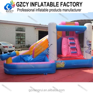 GZCY Toboggan aquatique gonflable en PVC pour jardin, avec piscine et château gonflable, équipement de fête foraine avec souffleur d'air - Product Image 2