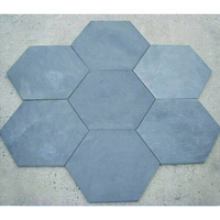 Pierre roulante de forme hexagonale irrégulier, carreaux en granit gris, bon marché, 2 pièces