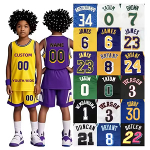 Maillots de <span class=keywords><strong>basket</strong></span>-ball personnalisés brodés pour jeunes enfants 2025, <span class=keywords><strong>James</strong></span> Bryant Tatum Doncic Curry Morant Rodman, veste d'équipe de <span class=keywords><strong>basket</strong></span>-ball - Product Image 2