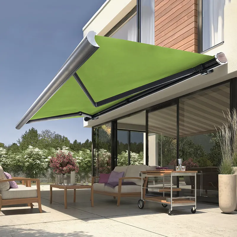 Pare-soleil de balcon en Polyester, Protection contre les UV, grand toit, avec télécommande, Cassette complète, auvent de terrasse