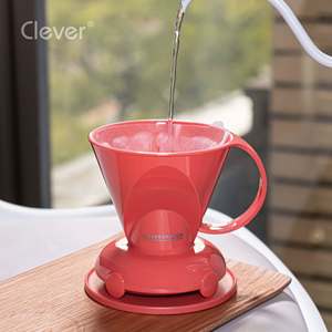 Filtro de Café Reutilizable Compacto de Material de Grado Alimenticio, Color Rojo Coral, Forma Trapezoidal, para Oficina o Despensa - Product Image 3