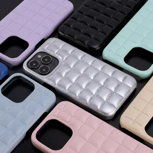 Cotton Down Jacket Fabric Mobile Phone Case North Back Cover For Iphone 15 14 13 12 11 Pro Max Puffer Shockproof Phone Case