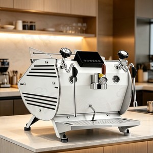 Machine à café expresso semi-automatique professionnelle ITOP, haute puissance, blanche et noire, équipement commercial, machine à café à tête unique - Product Image 1