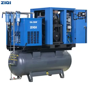 Dryer Compressor Industrial Integrated 3.7KW/5HP Screw Air Compressor With Tank And Dryer