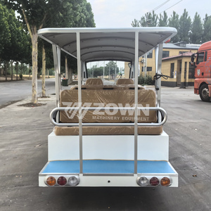 Autobús Turístico Eléctrico de 8-14 Asientos, Techo Abierto, Carrocería Blanca con Toldo y Cabina para el Conductor, para Uso en Parques o Resorts - Product Image 6