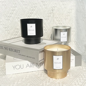 <span class=keywords><strong>Velas</strong></span> aromáticas de cera de soja con tarro de Metal negro con logotipo personalizado, <span class=keywords><strong>velas</strong></span> de aromaterapia de lujo <span class=keywords><strong>para</strong></span> decoración del hogar, <span class=keywords><strong>bodas</strong></span> y vacaciones - Product Image 1