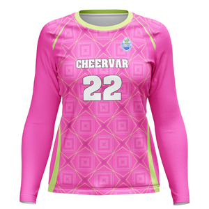 弹力灵活的女式圆领排球运动衫长袖排球服排球训练用 - Product Image 5