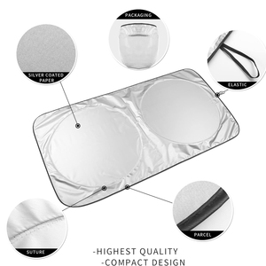 Customized High Quality Polyester Car Sunshade Front Windshield <b>Shades</b> with Logo - Product Image 4