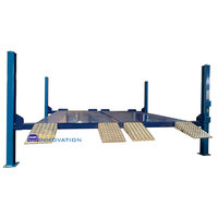 Pont élévateur hydraulique à quatre poteaux double largeur de 2000 kg pour 4 voitures, système de stockage de véhicules sur 2 niveaux