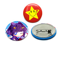 Badge bouton personnalisé avec logo, forme ronde, avec épingle de sécurité