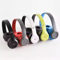 Headset nirkabel P47 termurah, headphone Bluetooth 5.2 Bass dapat dilipat, earphone HiFi mendukung kartu TF Headset dengan mikrofon