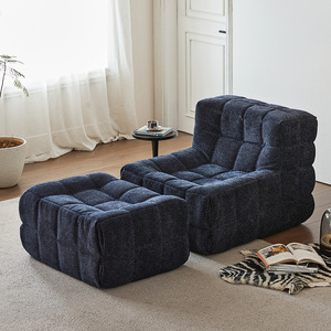Compact Bean Bag <b>Sofa</b> Set L-Shaped Tufted Fabric Soft <b>Sponge</b> Fill <b>For</b> Living Room Bedroom Adults Children - Product Image 1