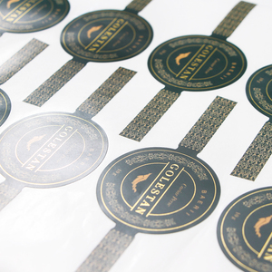 Etiquette adhésive personnalisée inviolable autocollant inviolable feuille d'or étanche Caviar Perse bocal étain couvercle sceaux emballage étiquettes de sécurité - Product Image 2