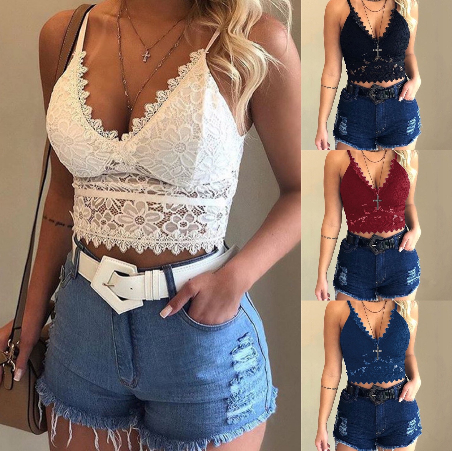 Vrouwen Zomer Tank Top Hoge Kwaliteit Beha Kant Bralette Hollow Out Tank Crop Top Dames 2021 Crop Top Bra