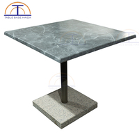 Table de salle à manger moderne carrée pour restaurant et café, en bois coloré avec surface en résine composite stratifiée, pour mobilier de salon