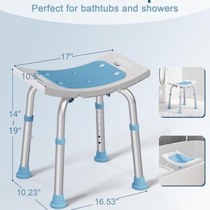 Chaise de douche en alliage d'aluminium, antidérapante, réglable, pour personnes âgées, handicapées, équipement de sécurité pour salle de bain - Product Image 2