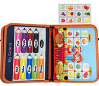 Tableau d'activités Montessori portable en feutre pour tout-petits 3+ ans, avec activités d'apprentissage préscolaire et compétences de vie