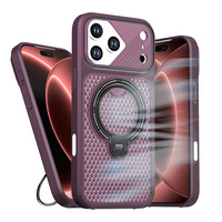 Étui de protection antichoc 2 en 1 en TPU PC avec dos ventilé en nid d'abeille 360° °   Support rotatif avec anneau et protection intégrale pour iPhone 18 17 16 Pro Max