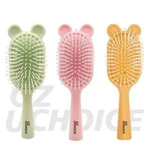 Fashion Lovely Bear Hair Brush Cute Girls Kids Detangling Scalp Care Massage Paddle Air Cushion Elastic Hair Comb Brush