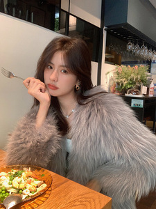 Autumn Winter Solid Color <strong>Beach</strong> Wool New Artificial Korean Winter Faux Fur Women <strong>Coat</strong> - Product Image 6