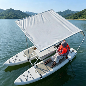 Catamarán Inflable Doble SUP Plegable y Portátil con Cubierta, Tabla de Paddleboard con <span class=keywords><strong>Pedales</strong></span>, Eléctrico, Capacidad para 2-4 Personas - Product Image 1