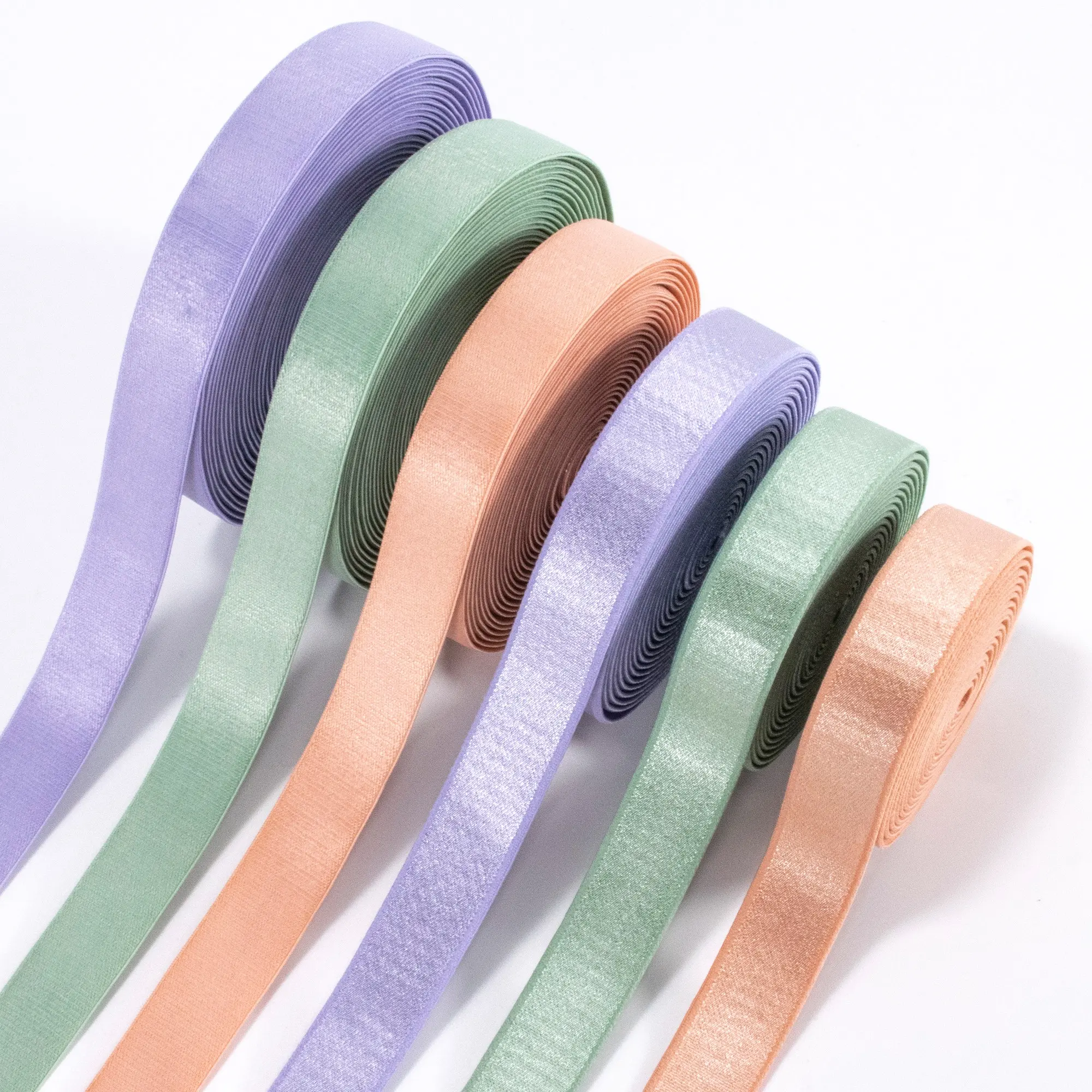 Wholesale 10mm 20mm 25mm custom colorful shiny satin non-slip plush bra elastic band for underwear bra elastic strap