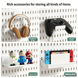 Papan Pegboard Penyimpanan yang Dipasang di Dinding, Rak Pengatur Panel Gaming, Stand <span class=keywords><strong>Display</strong></span> Serbaguna Hemat Ruang - Product Image 4