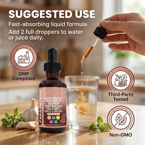 OEM Gocce di Noce Nera e Assenzio 60ml in Bottiglia di Vetro, Integratore Liquido a Base di Erbe con Complesso di Semi di Zucca e Graviola - Product Image 4
