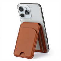 Étui porte-cartes personnalisé avec logo, aimant puissant, en cuir PU, style japonais, pour cartes de visite, compatible iPhone