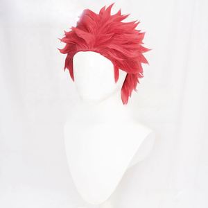 Hakuji Anime Cosplay peluca hombres Rosa rojo Pelo Corto peluca sintética para niños Halloween disfraz fiesta Props - Product Image 3