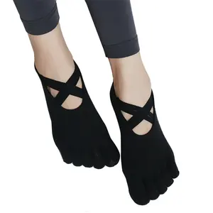 Hersteller Neue Damen Fünf Finger Yoga Socken Cross Strap Grip Comfort Sports ocken