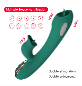 Vibrateur double langue USB à fréquences multiples 3 couleurs pour femmes, stimulation du point <span class=keywords><strong>G</strong></span> avec électrochoc - Product Image 3