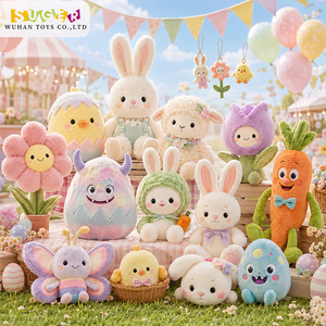 Animaux en peluche de Pâques personnalisés en gros, mascottes et cadeaux de la Foire de Printemps en RPET, faible MOQ, délai de livraison rapide, directement de l'usine - Product Image 1