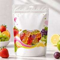 Sachet d'emballage personnalisé en PE de qualité alimentaire avec fermeture éclair, impression sérigraphique pour bonbons gélifiés, modèle Fuliter