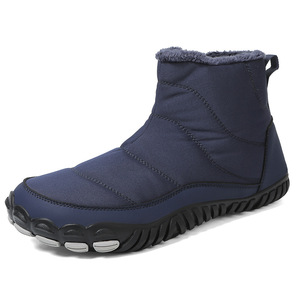Bottes de neige unisexes pour l'hiver, hauteur cheville, bout rond, imperméables, doublure en fourrure, semelle en caoutchouc, chaudes pour hommes et femmes - Product Image 4