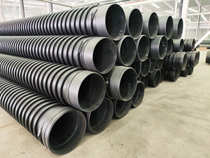 <span class=keywords><strong>Tubo</strong></span> de drenaje de tubería corrugada de doble pared de HDPE, tubos de plástico de HDPE/Conducto de tubería de alcantarilla <span class=keywords><strong>para</strong></span> proyecto de construcción - Product Image 3