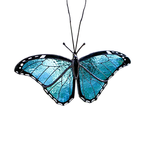 Thủ công nghệ thuật Deco <span class=keywords><strong>morpho</strong></span> <span class=keywords><strong>menelaus</strong></span> bướm kính màu suncatcher nhà hiện đại treo nghệ thuật cho quà tặng - Product Image 5