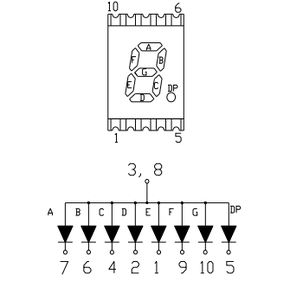 1 dígito 0,2 pulgadas SMD Led pantalla numérica alto azul que emite <span class=keywords><strong>7</strong></span> segmentos con Rohs compatible - Product Image 3