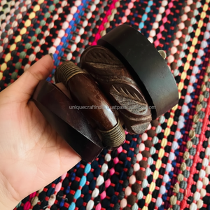 Conjunto de Brazaletes de Resina Artesanal y Madera Natural para Mujer, Joyería de Moda Ecológica - Product Image 1