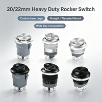 Interrupteur à bascule métallique 12V 24V LED étanche 20mm 22mm à clipser en acier inoxydable pour bateaux marins et automobiles