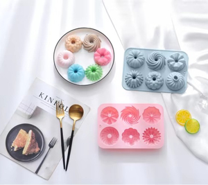 Vente chaude OEM&ODM 6 moules à gâteau Savarin de styles différents Moule à gâteau en silicone Moule à mousse Moule à pâtisserie - Product Image 2