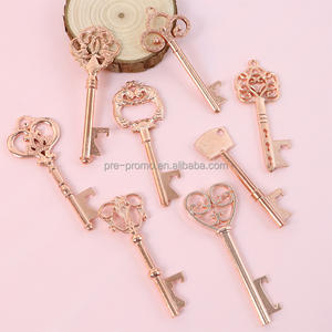 Venta al por mayor barato varios favores de la boda esqueleto de oro rosa llave abrebotellas - Product Image 3