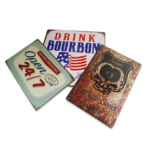 Metal Tin Signs Factory Embossed Decorative Wholesale Custom Metal Plate Printing Wall Decor Vintage Kitchen Bar Decoration Metal Tin Signs