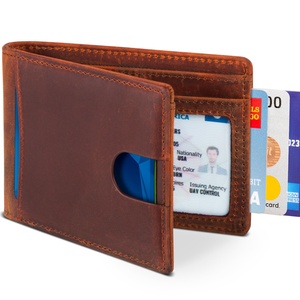 For Boshiho New Arrival Slim <b>RFID</b> <b>Blocking</b> Leather <b>Wallet</b> for Men Retro Vintage Minimalist Bifold Design Front Pocket Anti-Theft - Product Image 1