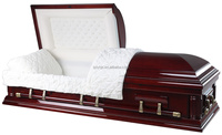 Ataúdes y Féretros Clásicos Artesanales de Calidad Superior a Bajo Precio, Estilo Americano, Ataúdes Funerarios de Madera Maciza con Acabado Brillante