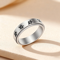 Bague anti-stress rotative tortue mignonne en acier titane plaqué or 18 carats, bijou animal unisexe