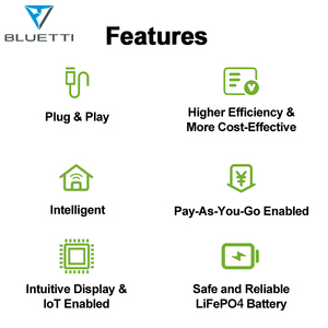 Bluetti DC dây cài đặt lý tưởng năng lượng mặt trời hệ thống nhà cho Châu Phi trả tiền như bạn đi năng lượng mặt trời Kit Powering TV Đèn quạt điện thoại di động - Product Image 4